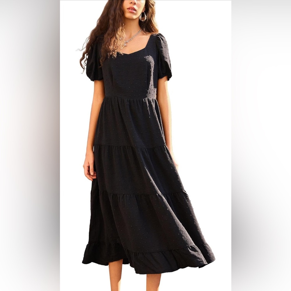 Short Sleeve Maxi Dress Casual Spring Summer Boho Elastic Loose Fit Casu…